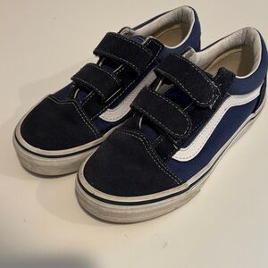 Vans Kids Navy and White Velcro Sneakers